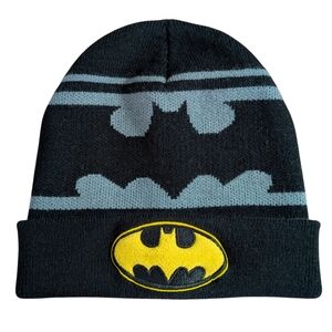 Batman Knit Winter Beanie Hat With Fold Up Brim